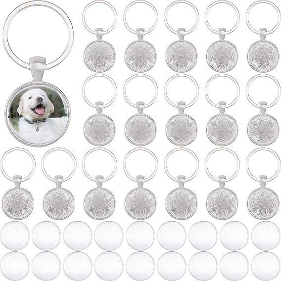 60 брелок из сплава, с железными кольцами и стеклянными кабошонами