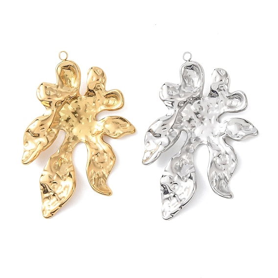 Текстурированные 304 подвески из нержавеющей стали, цветочный шарм