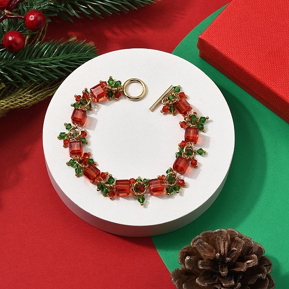 K9 стеклянные имитации австрийского хрусталя браслеты из бисера, кубические, с 304 нержавеющей стали