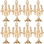 8Pcs Brass Micro Pave Cubic Zirconia Pendants, Candlesticks Charms