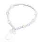 Transparente Handybänder mit Acrylperlen, Telefonschmuck, mit Fimo-Perlen und Nylonfaden, Schmetterling