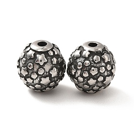 316 Surgical Stainless Steel Beads, Rondelle with Star