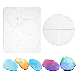 Cup Mat Silicone Molds, Resin Casting Molds, For UV Resin, Epoxy Resin Jewelry Making, Flat Round and Cloud Shape