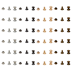 400 наборы 4 цвета железные заклепки, полукруглые заклепки, заклепки столкновения