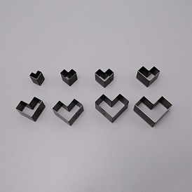 8 Sizes Heart-shaped High Carbon Steel Hole Puncher, Leather Steel Rule Die, with Plastic Box