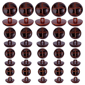 60шт 4 стиль пластиковые пуговицы на ножке, полукруглый, 1-луночное