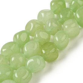 Brins de perles teintes en jade naturel, nuggets, pierre tombée
