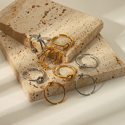 Минималистичный 304 манжеты-кольца с открытыми узлами из нержавеющей стали