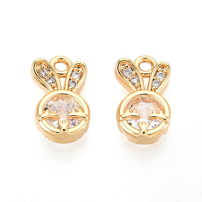 Латунные микро проложить кубического циркония прелести, кролик