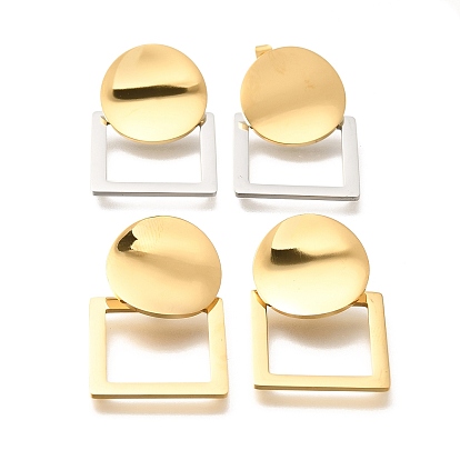 304 из нержавеющей стали серьги, прямоугольник с плоской раунде