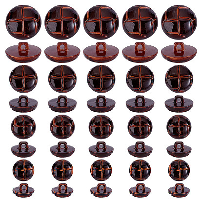 60шт 4 стиль пластиковые пуговицы на ножке, полукруглый, 1-луночное