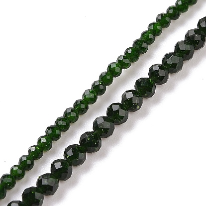 Синтетический зеленый авантюрин бисер нитей, граненые, круглые