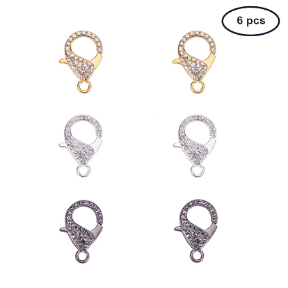 Alliage strass homard fermoirs pince