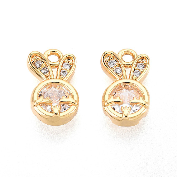 Латунные микро проложить кубического циркония прелести, кролик