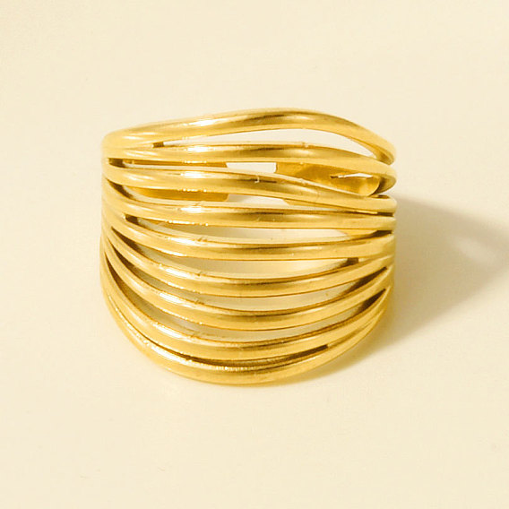 Геометрические многослойные 304 регулируемые кольца-манжеты из нержавеющей стали для женщин