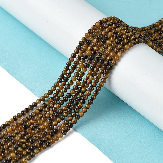 Природных тигровый глаз бисер нитей, круглые, класс АА