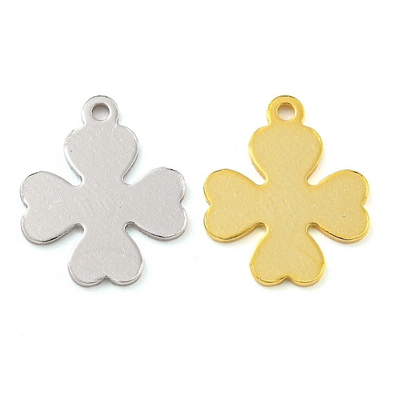 925 Sterling Silver Clover Charms, with 925 Stamp