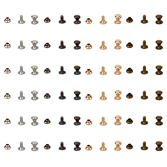 400 наборы 4 цвета железные заклепки, полукруглые заклепки, заклепки столкновения