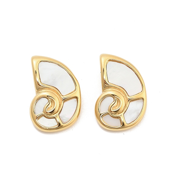 Натуральный белый оболочки подвески, подвески в форме раковины с 304 оправами из нержавеющей стали