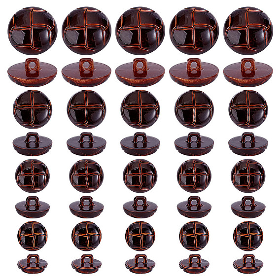 60шт 4 стиль пластиковые пуговицы на ножке, полукруглый, 1-луночное