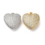 Латунные микропаве прозрачные подвески с фианитом, без кадмия и без свинца, пустое сердце