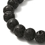 Bracelet extensible en pierre de lave naturelle et perles ovales mélangées, cadeau de bijoux d'aromathérapie d'anxiété d'huile essentielle