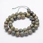 Natural Labradorite Beads Strands, Grade A-, Faceted, Round