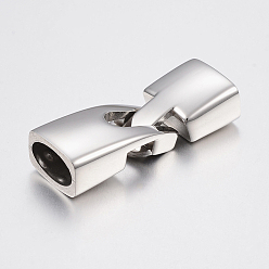 Smooth Surface 304 Stainless Steel Snap Lock Clasps, 36x12.5x8.5mm, Hole: 6.5x10.5mm