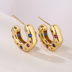 Geometric Irregular Earrings for Women, Fashionable and Versatile Ear Jewelry
