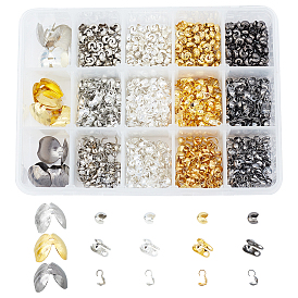 CHGCRAFT Iron & Brass Bead Tips, Iron Crimp Beads