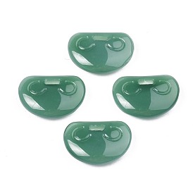 Imitation Jade Glass Pendants, Lock