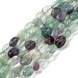 Natural Fluorite Beads Strands, Nuggets, Tumbled Stone