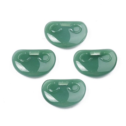 Imitation Jade Glass Pendants, Lock