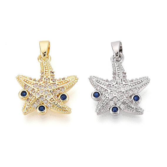 Латунные микро проложить кубического циркония подвески, прелести морская звезда