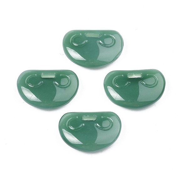 Imitation Jade Glass Pendants, Lock