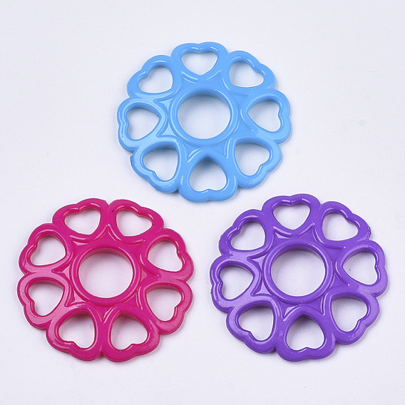 Opaque Acrylic Filigree Joiners Links, Flower