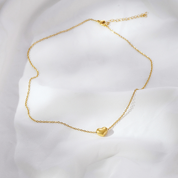 Ожерелья из нержавеющей стали с подвеской в форме сердца для женщин, повседневная одежда, стильные украшения