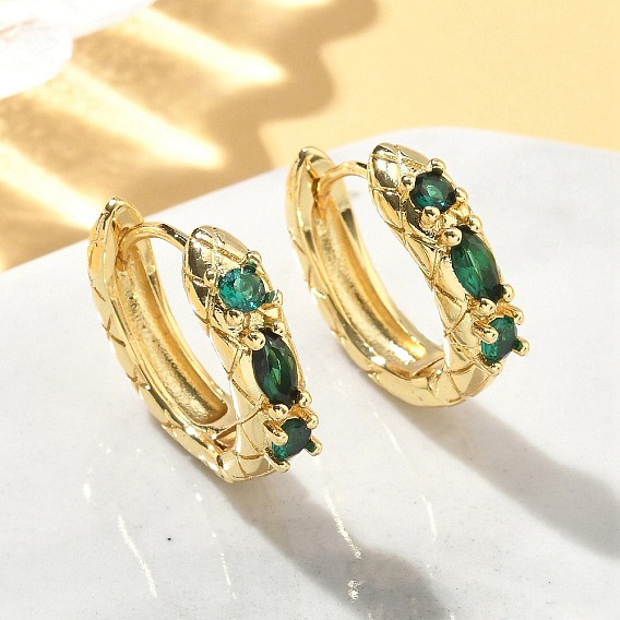 Латунные микро проложить серьги обруча кубического циркония, без свинца и без кадмия, долговечный, кольцо