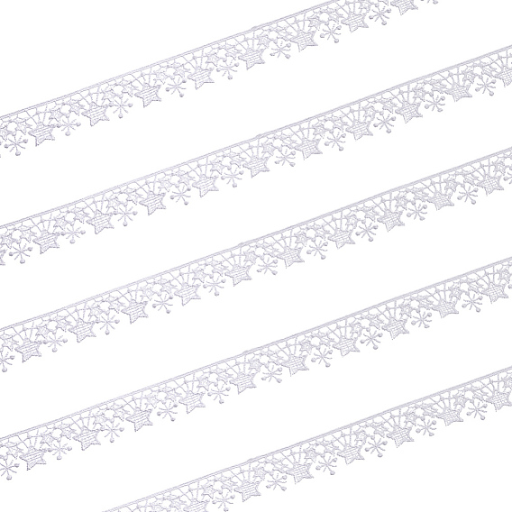 5 ярдов полиэстеровой кружевной отделки со звездами и кисточками, для аксессуаров для одежды