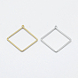 Brass Pendants, Long-Lasting Plated, Nickel Free, Open Rhombus