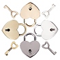 Gorgecraft 4 Sets 4 Colors Alloy Padlock with Key, Heart Mini Lock for Jewelry Box Storage Box Diary Book