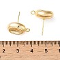 Brass Stud Earring Finding with Loops, Oval