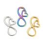 304 Stainless Steel Connector Charms, Infinity Links with Heart
