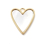304 из нержавеющей стали подвески оболочки, сердце прелести, ионное покрытие (ip), реальный 14 k позолоченный