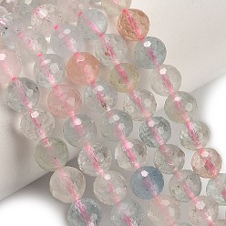 Природные морганит нитей бисера, круглые, граненый (128 граней), класс АА
