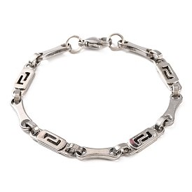 304 Stainless Steel Link Chain Bracelets, with 201 Stainless Steeel Findings