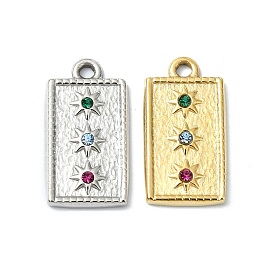 304 из нержавеющей стали горный хрусталь подвески, квадратный