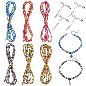 Наборы для изготовления браслетов своими руками, включая эластичный шнур в этническом стиле, удлинитель цепи из латуни и нержавеющей стали