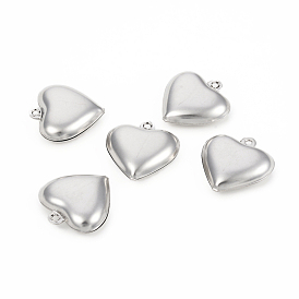 304 Stainless Steel Pendants, Puffed Heart