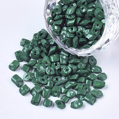 6/0 выпечка, косые бусы, непрозрачных цветов